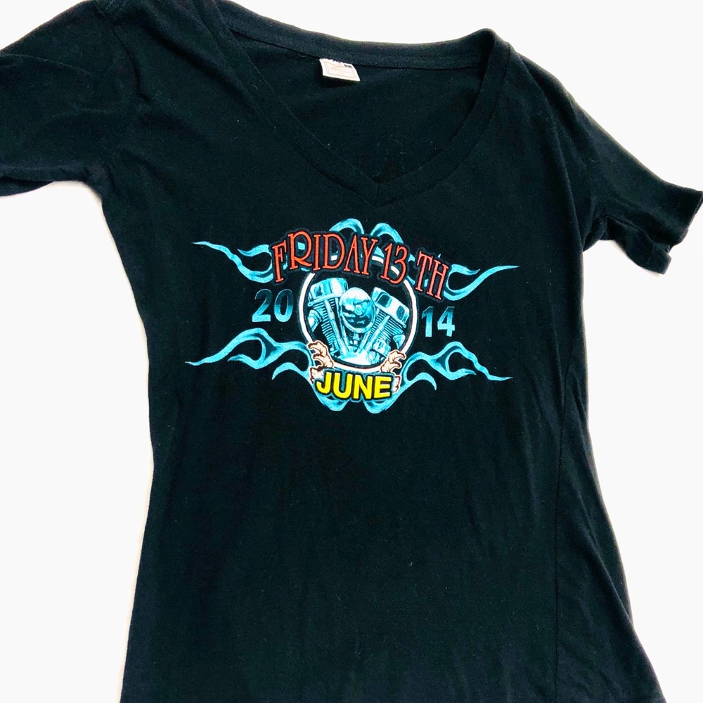 Biker T-shirt Black Graphic Tee Motorcycle Shirt